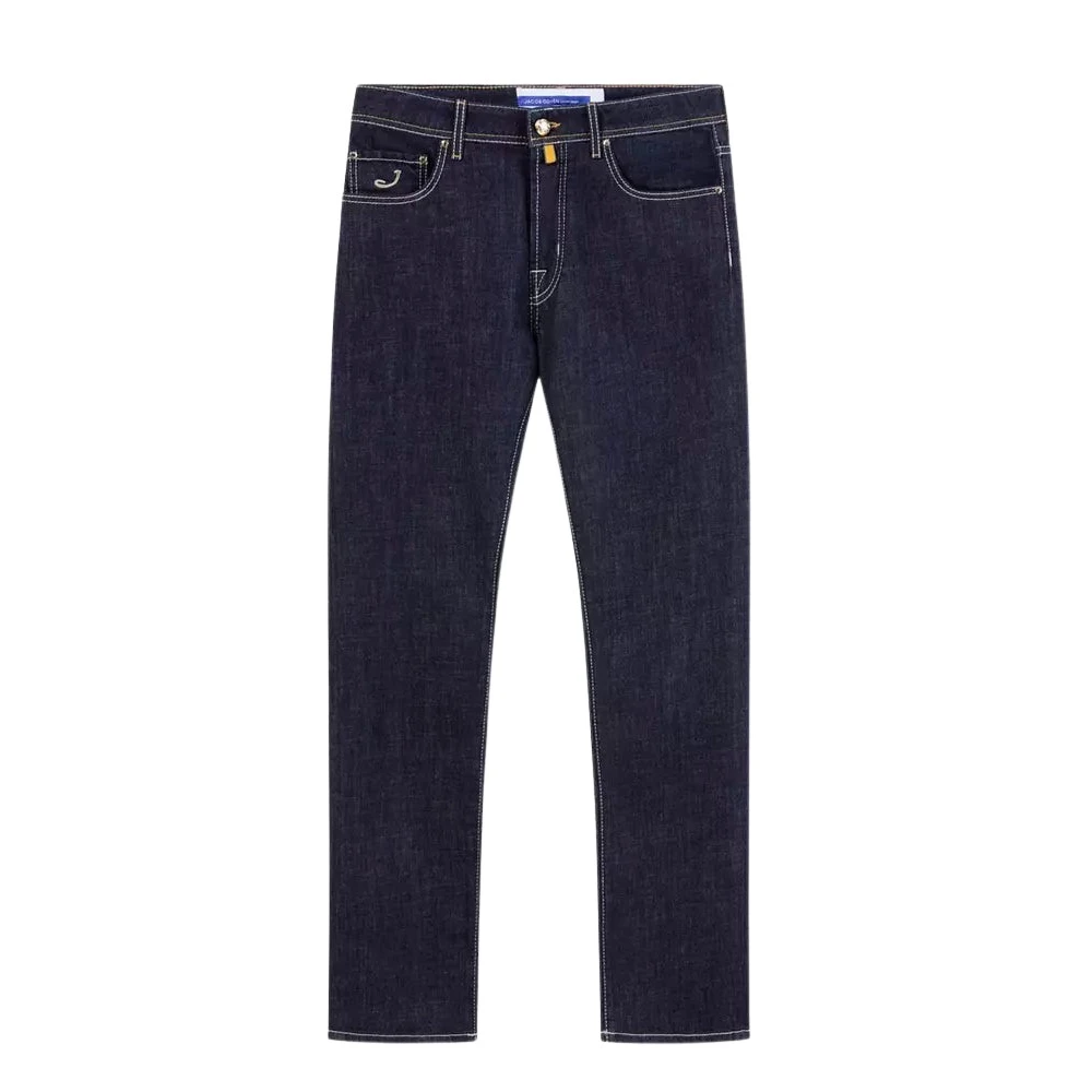 Mørkeblå Jeans i Bomullsblanding med Bandana-detalj