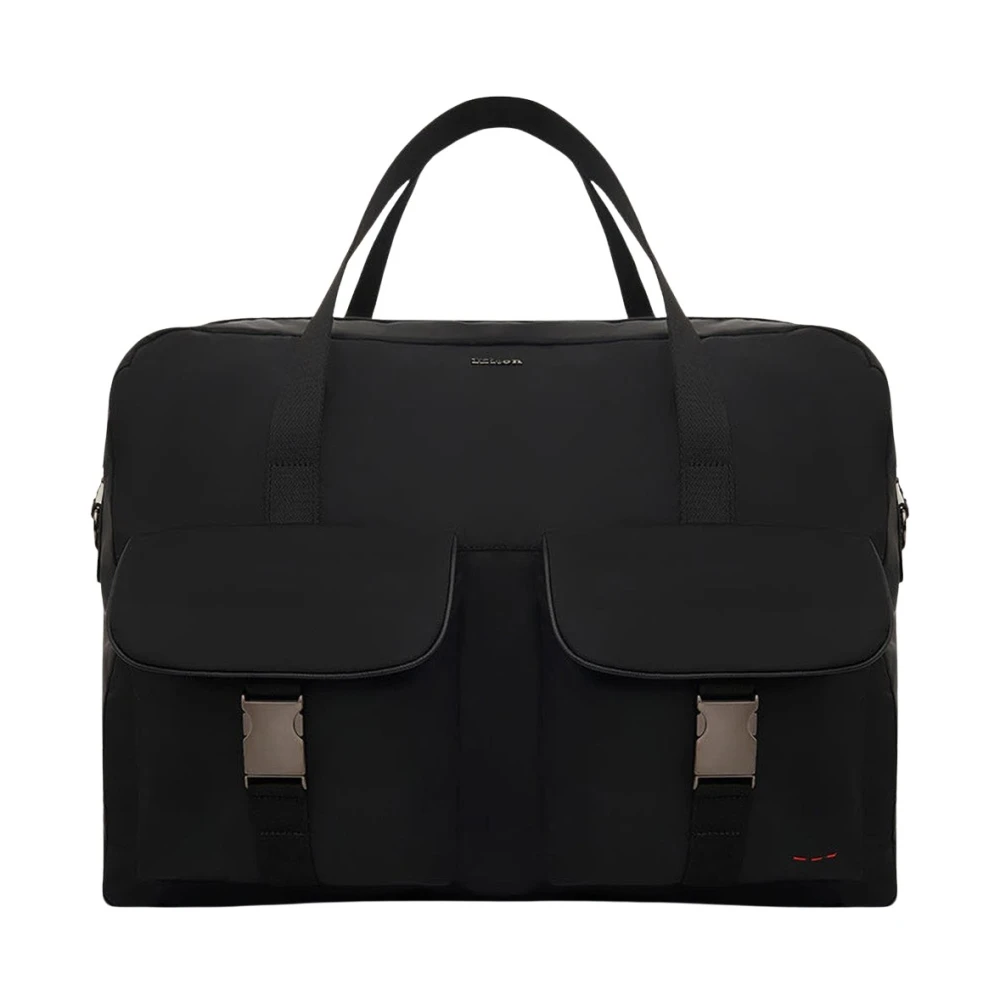 Kiton Leren Aktetas met Elegant Ontwerp Black Heren