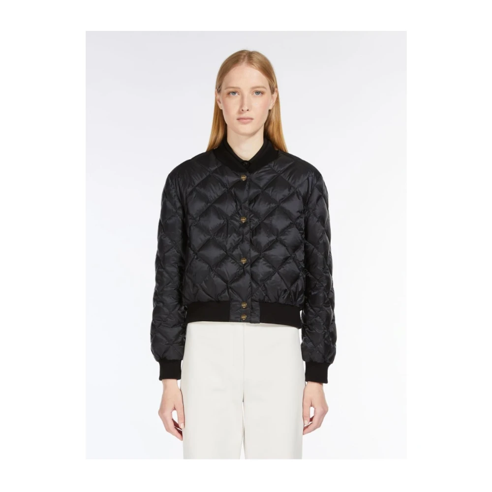 Max Mara Nylon Puffer en Parka Jassen Black Dames