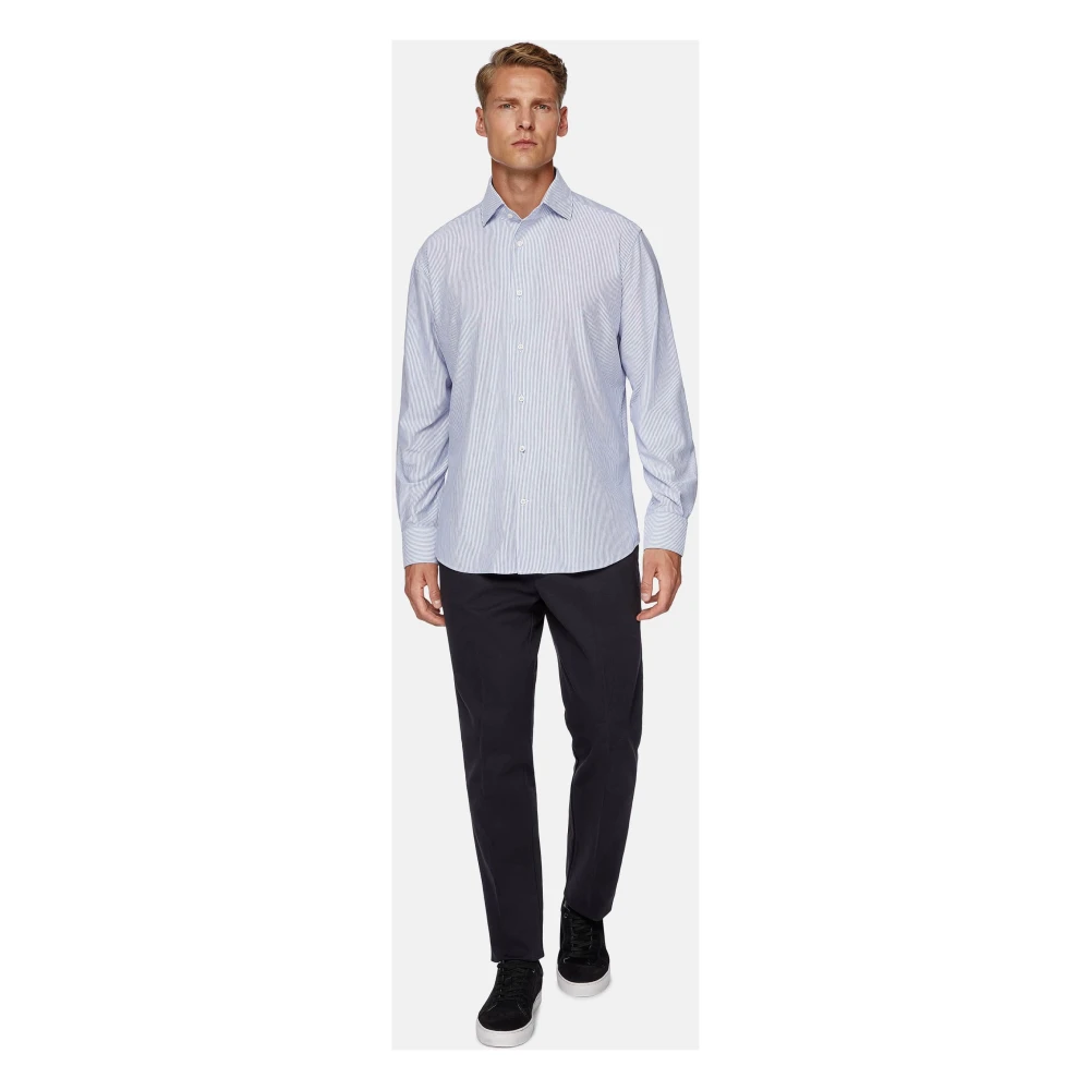 Boggi Milano Bowlingkraag Polo Shirt Blue Heren