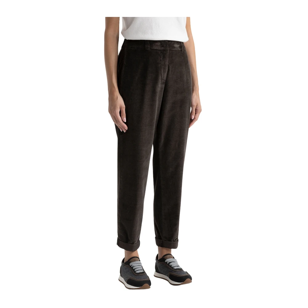 PESERICO Needlecord wortelbroek Brown Dames