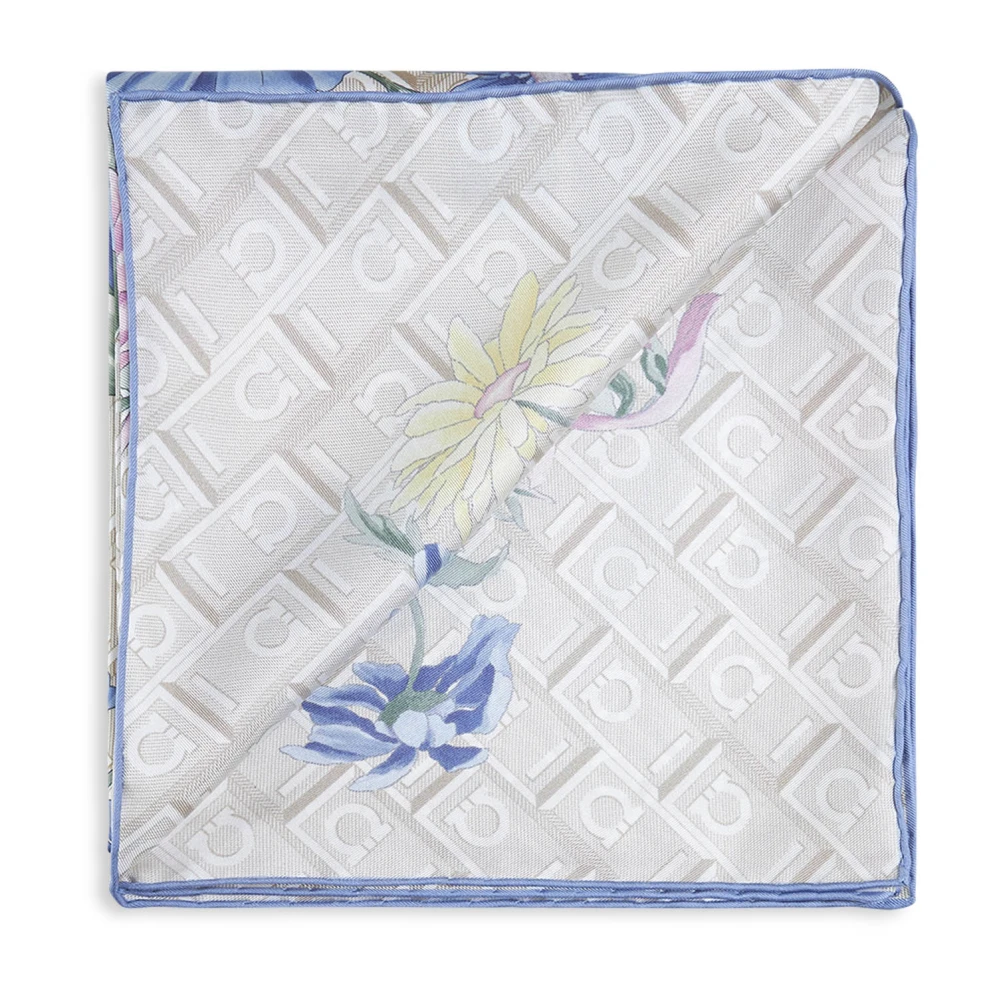 Salvatore Ferragamo Zijden Vierkante Sjaal met Bloemenprint Multicolor Dames