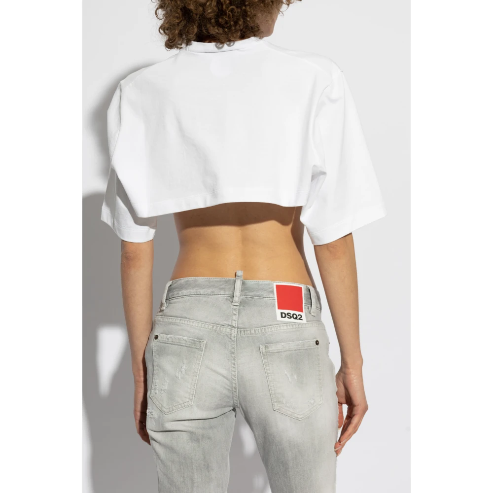 Dsquared2 Korte loszittende t-shirt White Dames