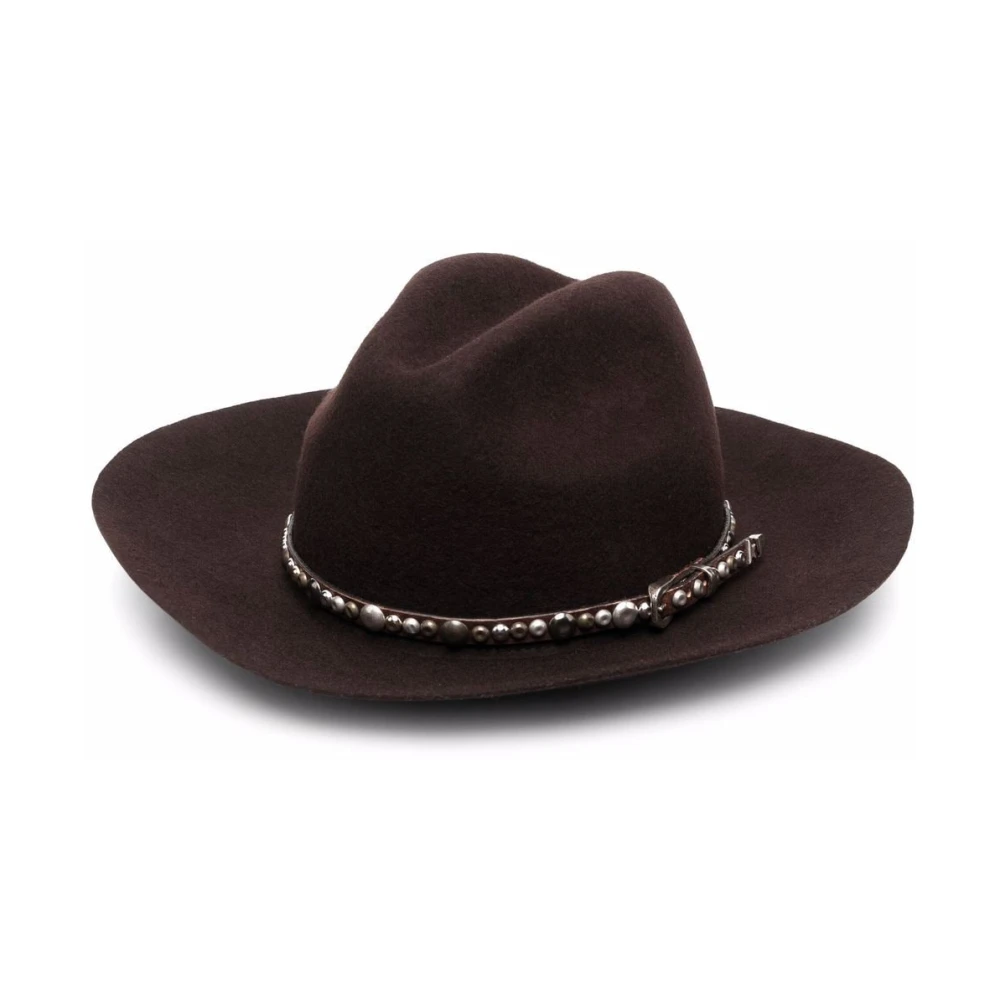 Golden Goose , Accessories, Unisex, Brown, S, Studded Leather Hats Made In Italy - Image 3