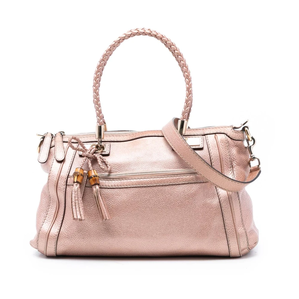 Gucci Vintage Women's Pink Vintage Shoulder Bags, One Size, Pre-Owned Leather Satchel Bag