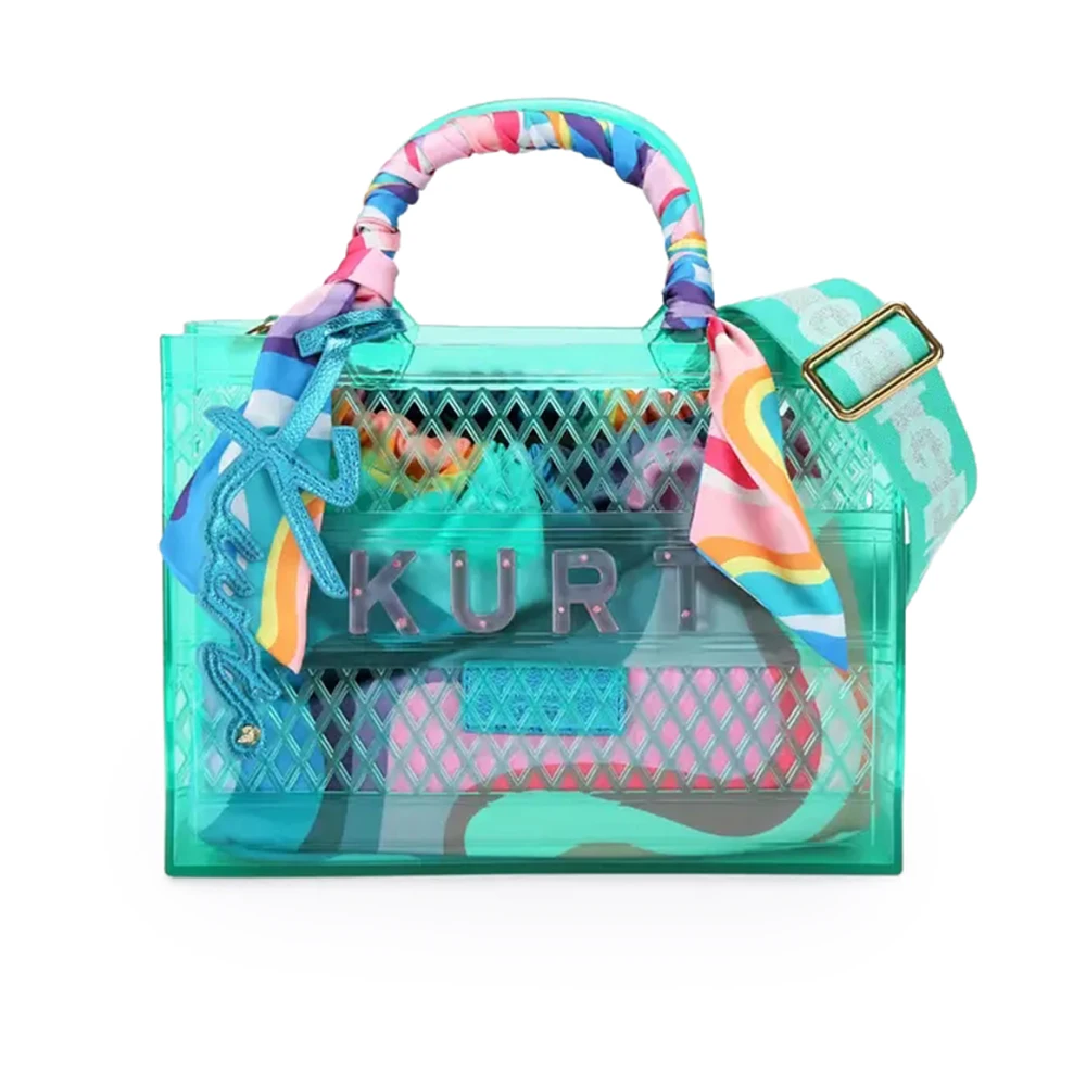 Kurt Geiger Women's Green Small Jelly Tote Purse