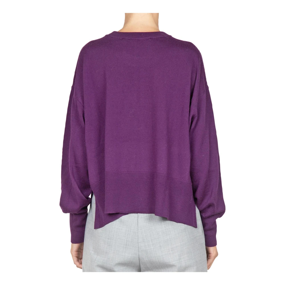 Jucca Wollen Ribtrui met Zijsplitten Purple Dames
