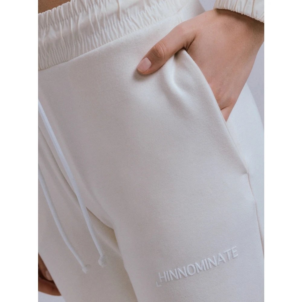 Hinnominate Off White Jogger Broek met Puffy Print Beige Dames
