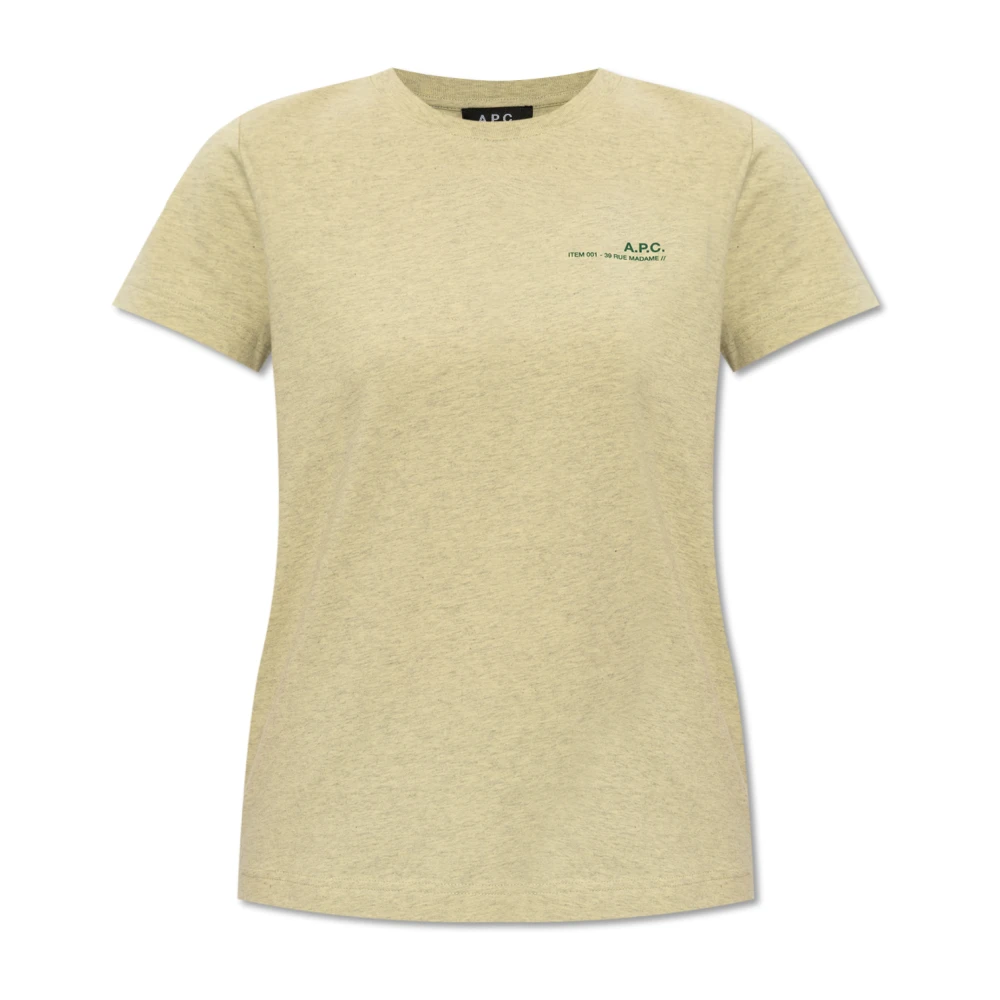 A.p.c. Overdyed T-shirt met logo Green Dames