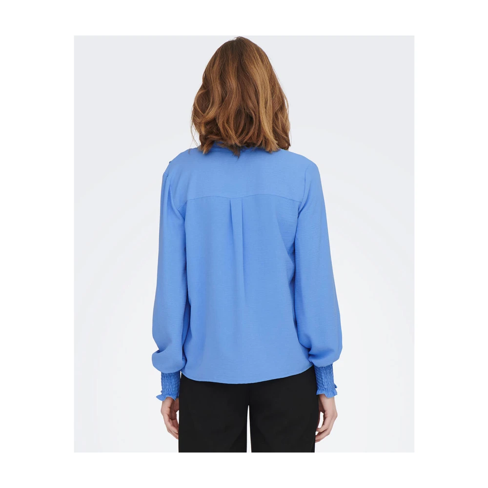 Only V-Hals Smock Top Blue Dames