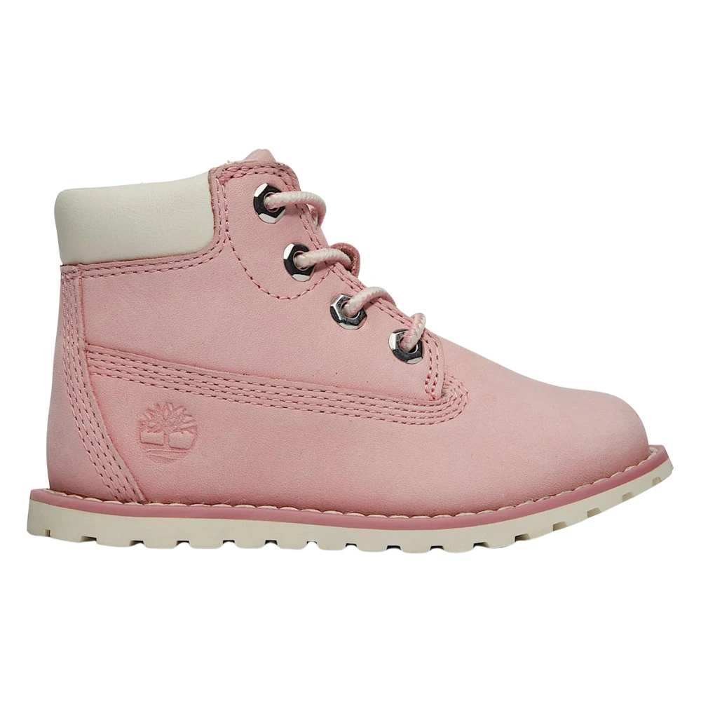 Timberland Girls Pink Kids Boots, 28 Eu, Pokey Pine Mid Lace-Up Boots
