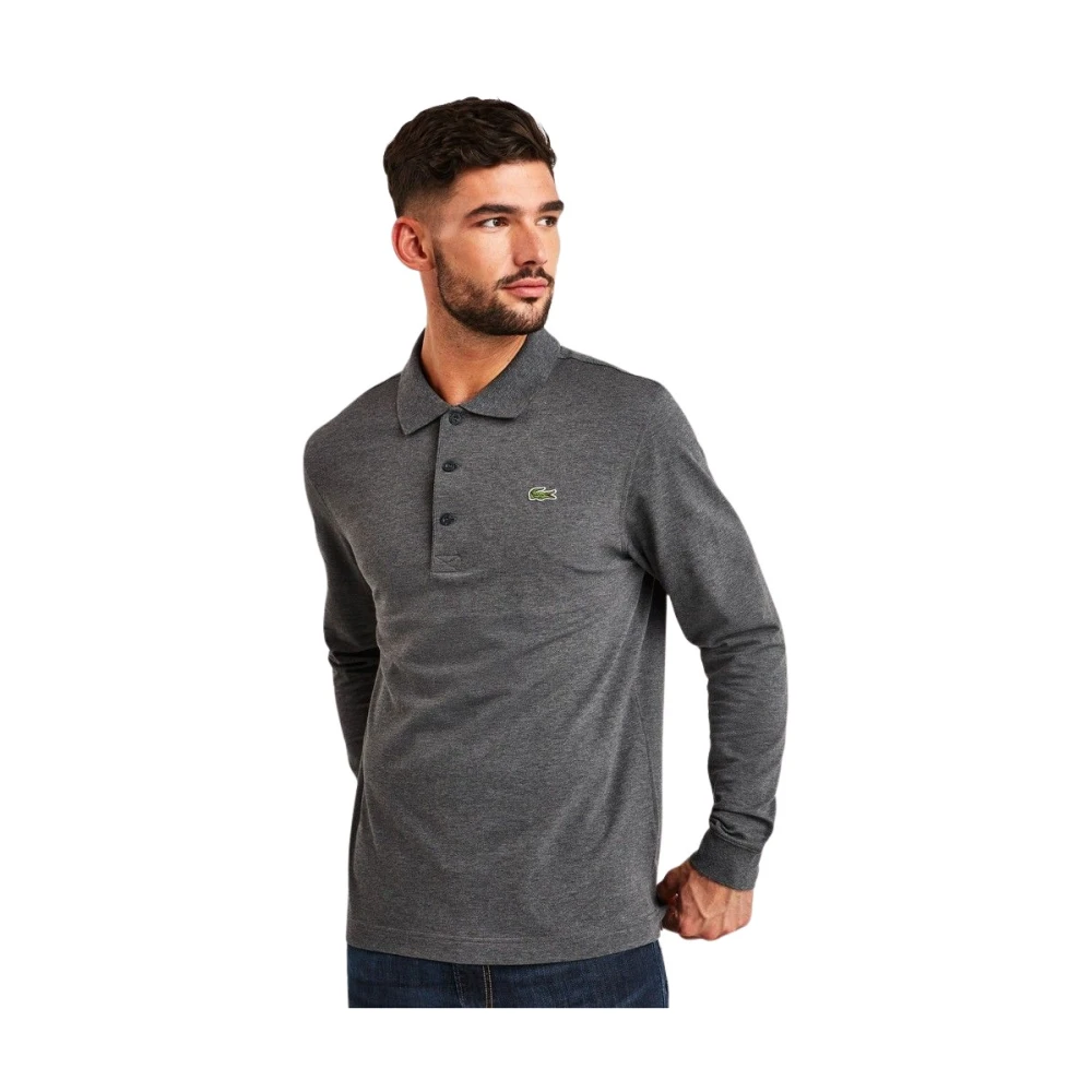 Lacoste Men's Grey Polo Shirt Stretch Piqué Fabric