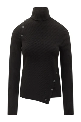 Oblique Buttoned Sweater