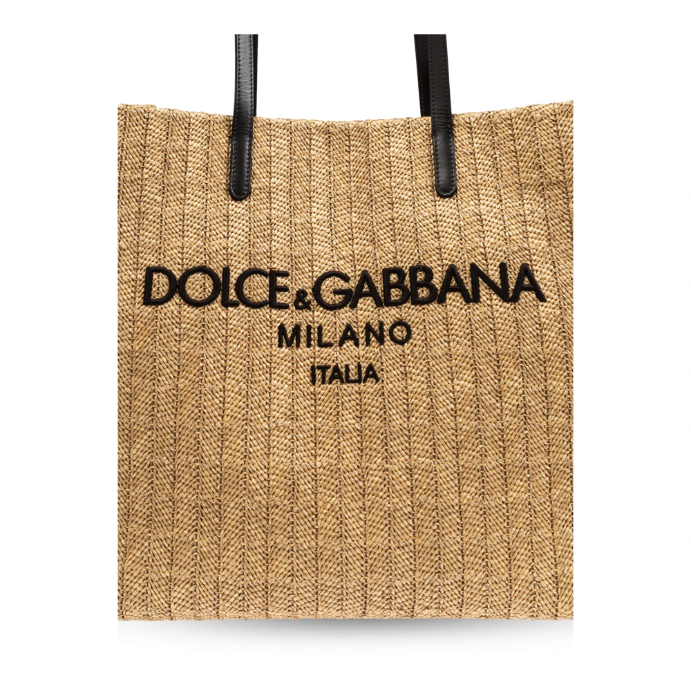 Dolce & Gabbana Shopper tas met logo Beige Heren