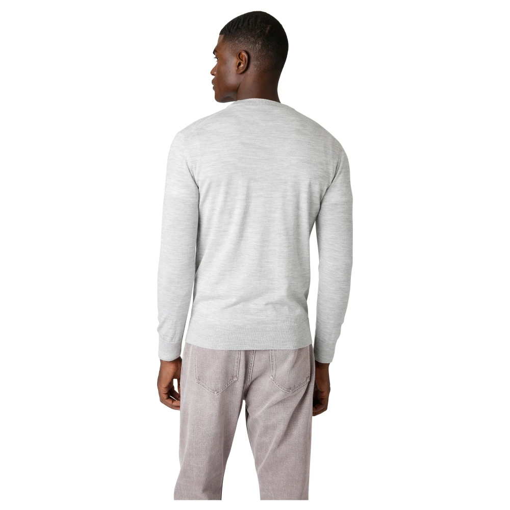 Eleventy Merino Zijden Ronde Hals Sweater Gray Heren