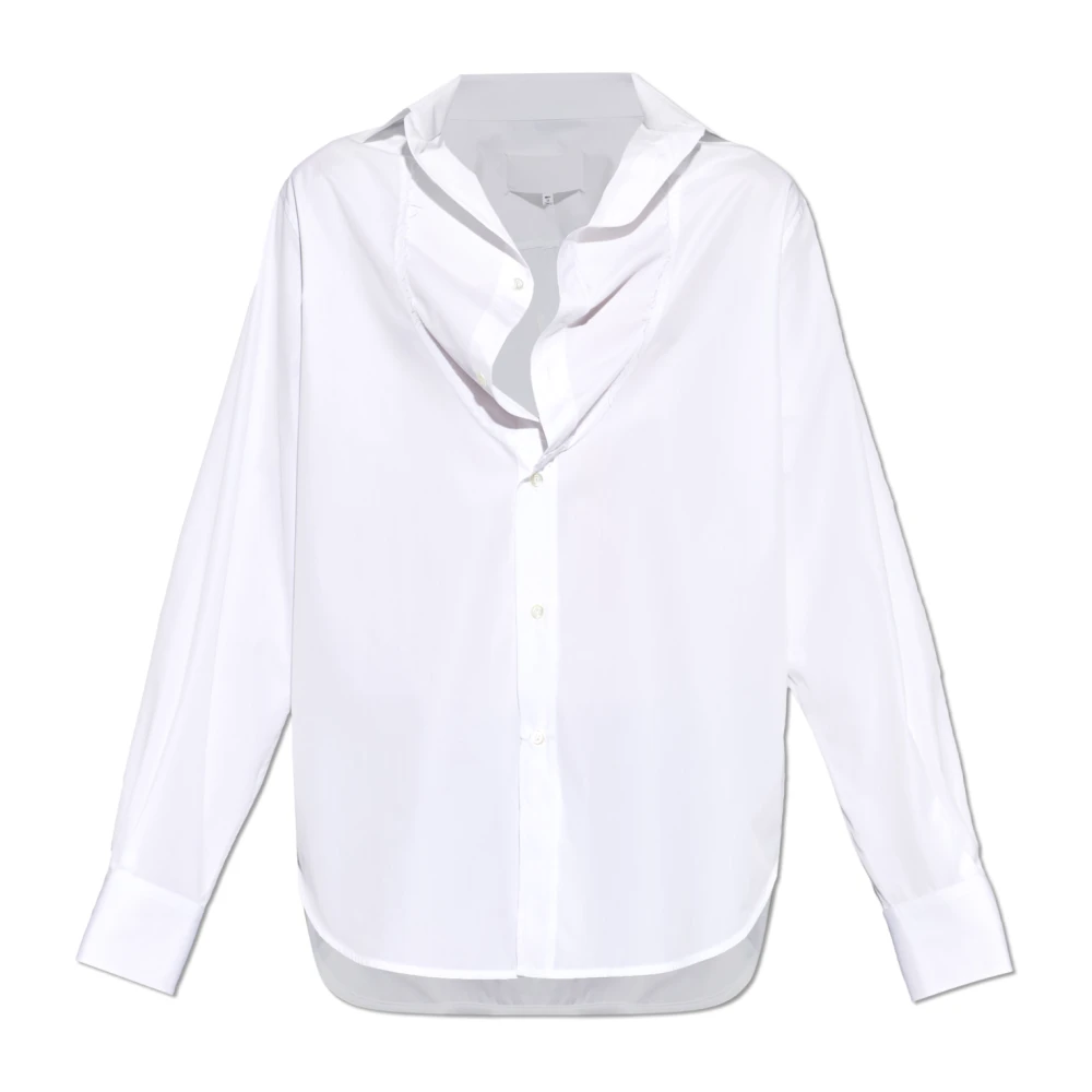 Maison Margiela Uomo Bianco - Camicia Oversize Con Bordo Grezzo - Shirts - L