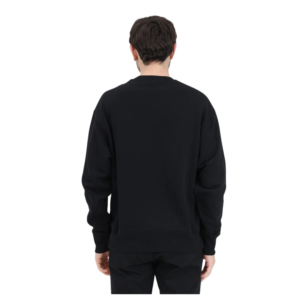 Moschino Zwarte Crewneck Sweater met Logo Black Heren