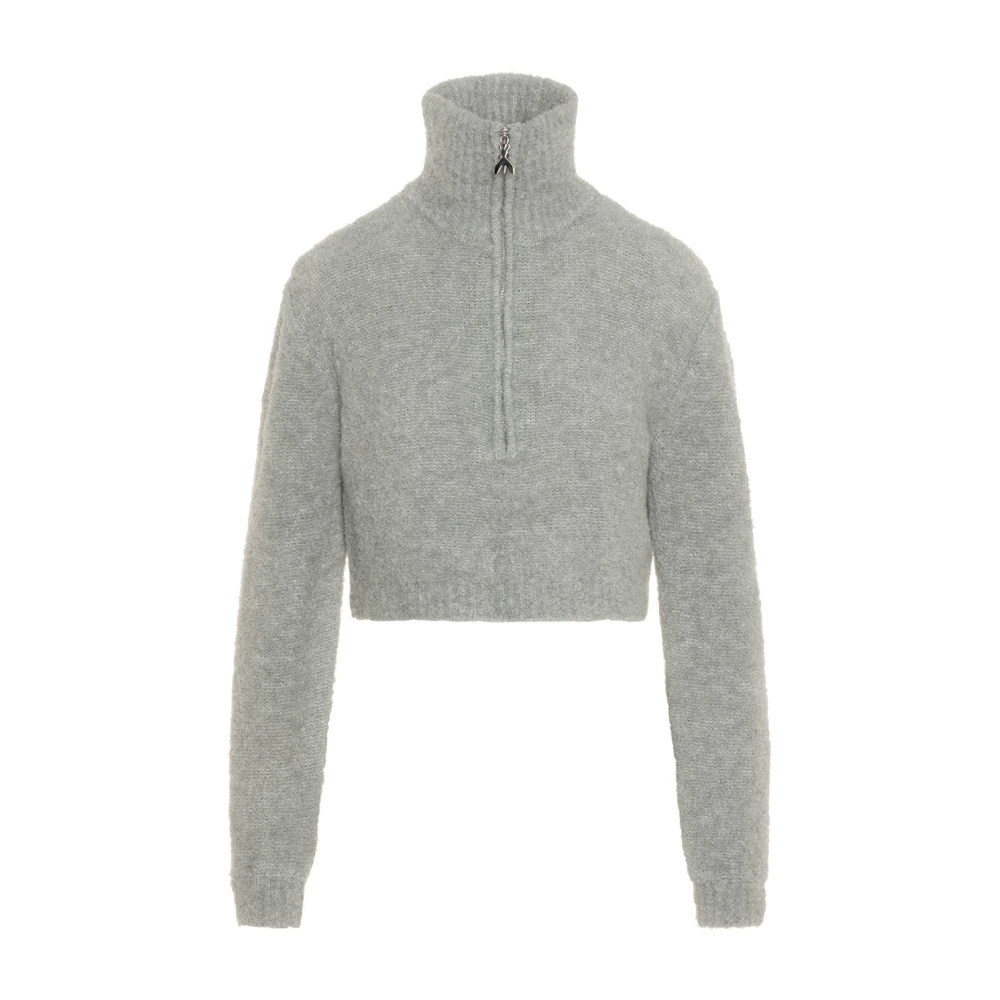 PATRIZIA PEPE Hoge Hals Pullover Sweater Gray Dames