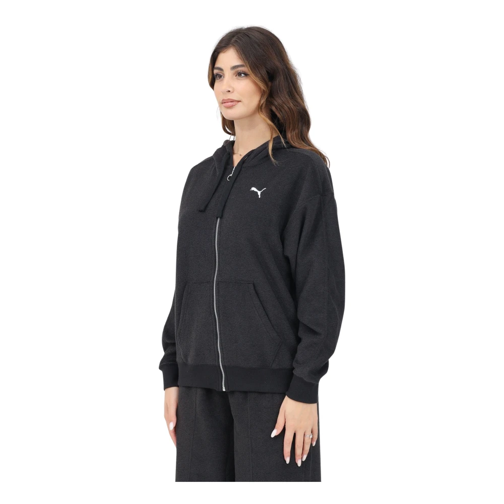 Puma Zwarte Zip Hoodie Sweater Black Dames