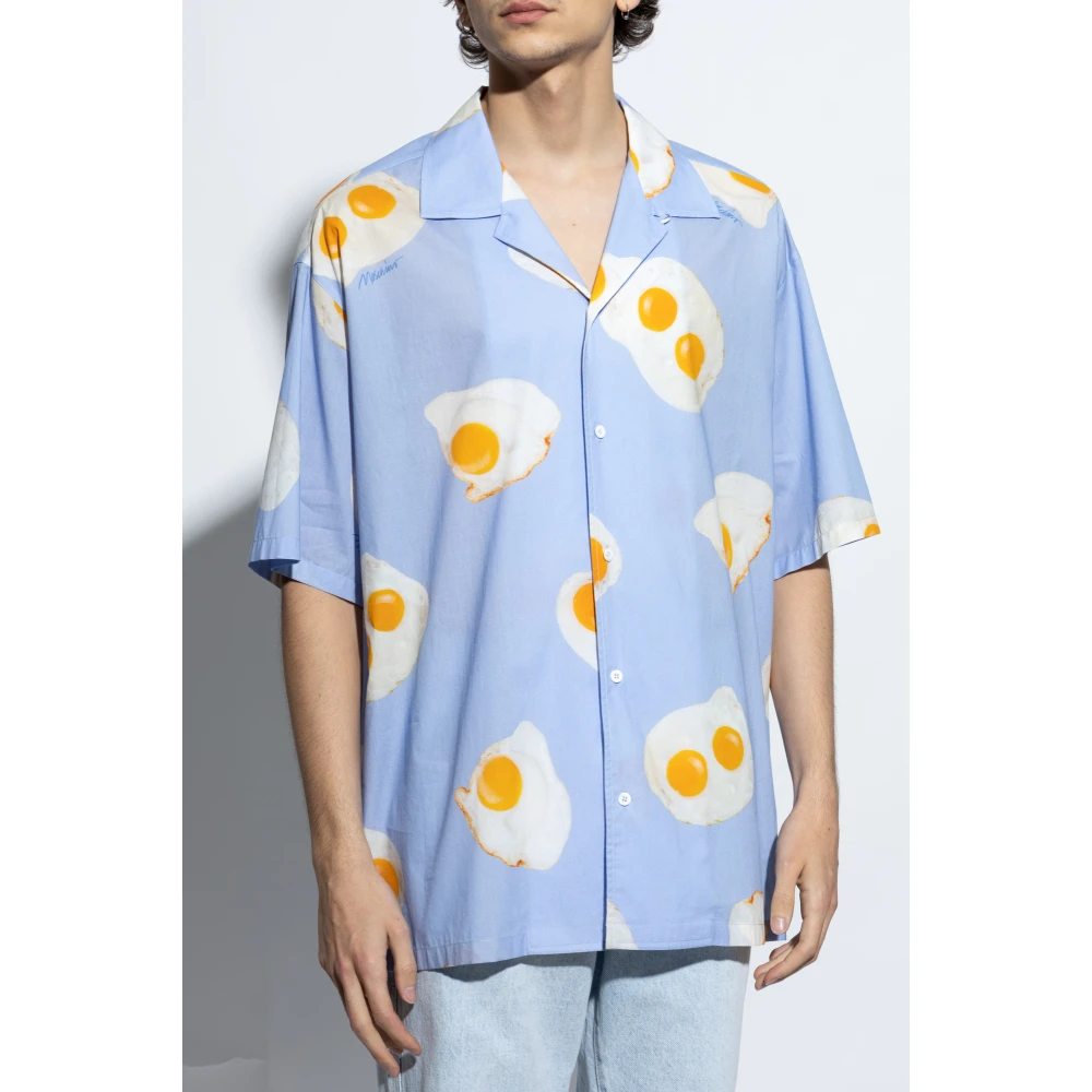 Moschino Gedrukt shirt Blue Heren