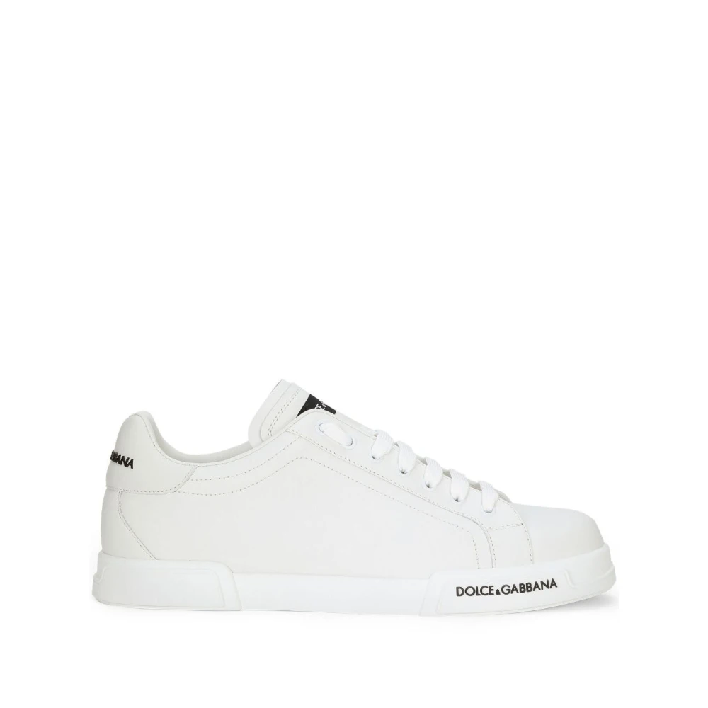Dolce & Gabbana Witte Logo Patch Lage Sneakers