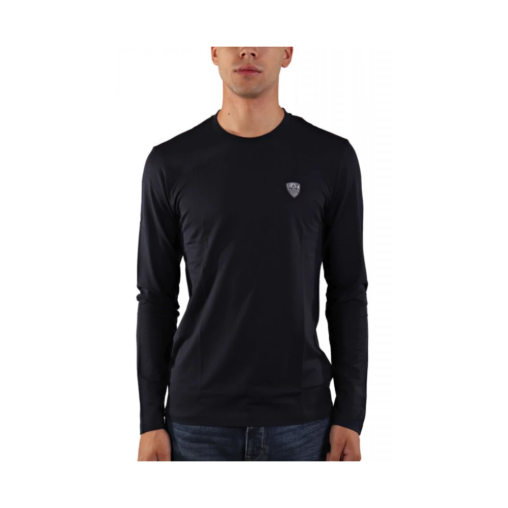 Emporio Armani Ea7 , Long Sleeve T-Shirts, Male, Blue, M, Armani 7 - Tops > T-Shirts