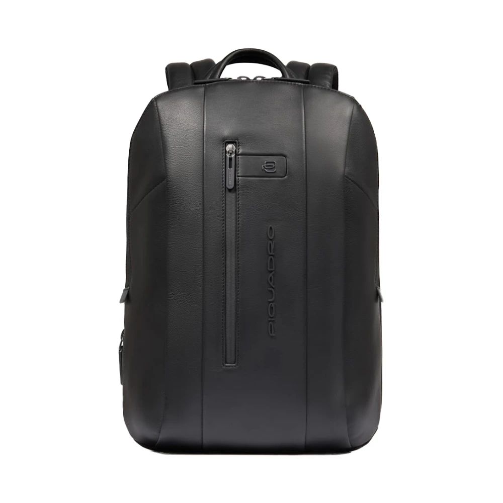 Piquadro Mannelijk Zwart Expandable Laptop Backpack 15.6"