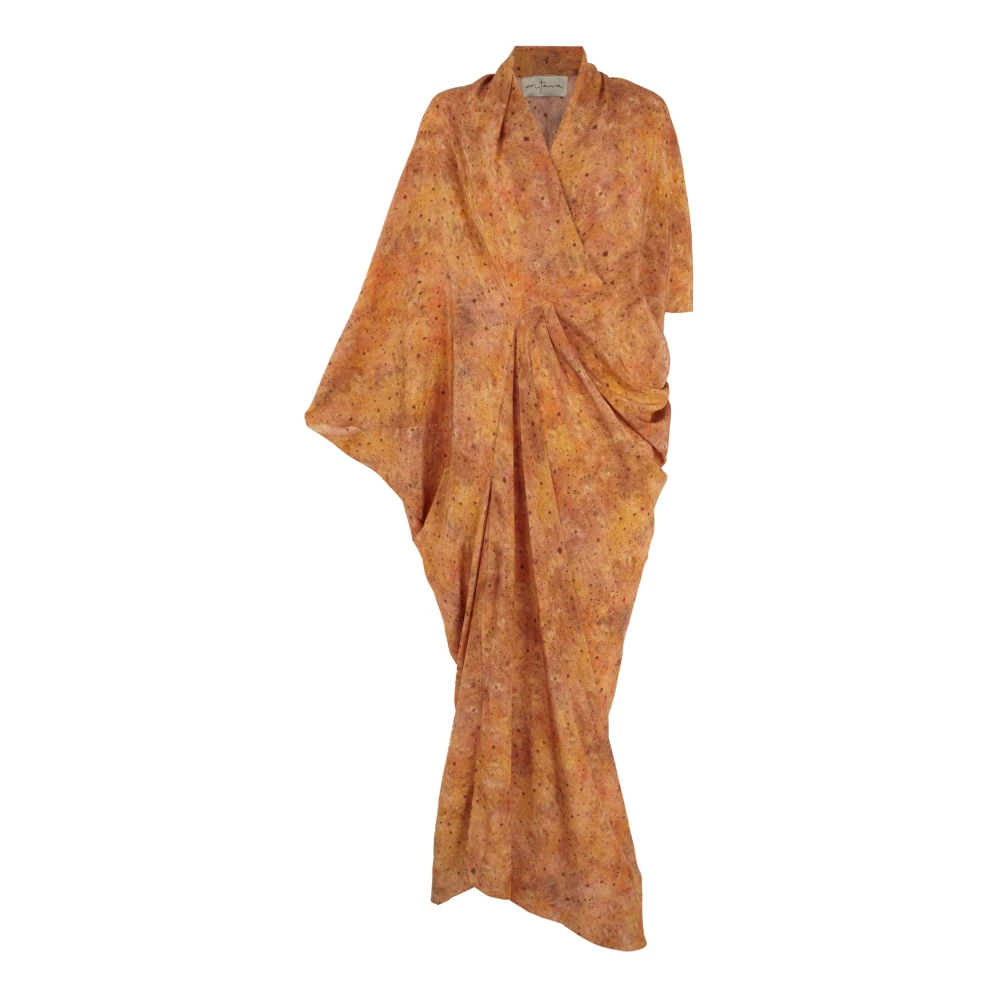 Cortana Mayu zijden jurk sora print Orange Dames