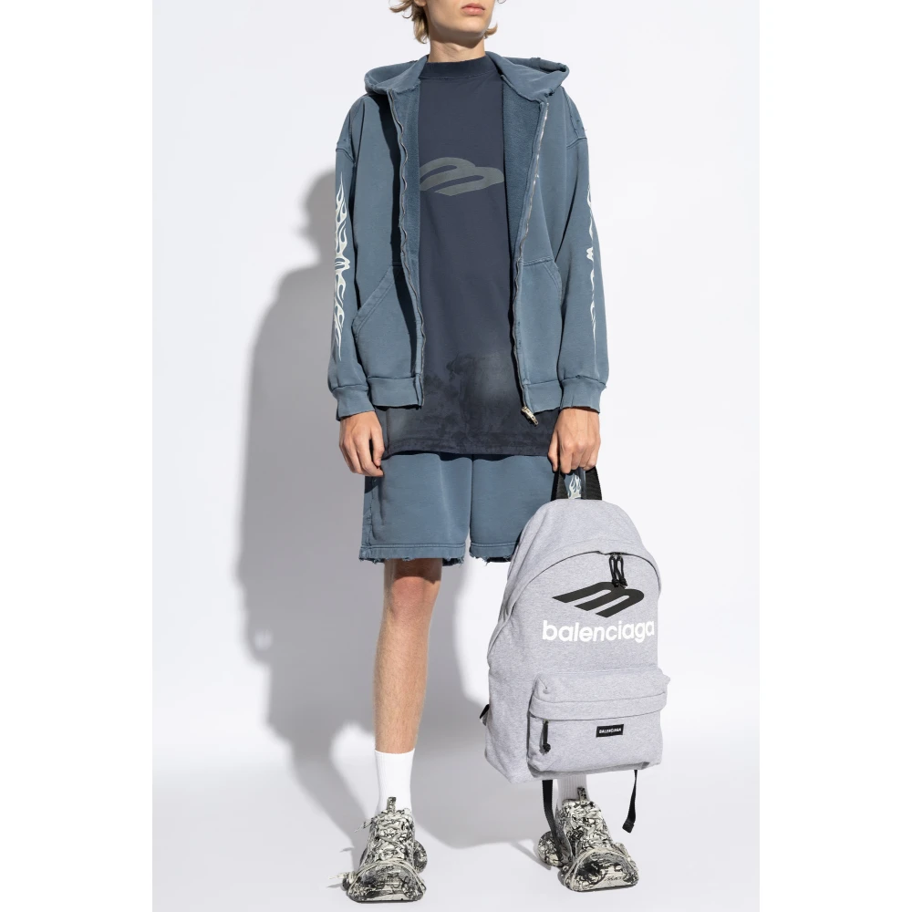 Balenciaga T-shirt met logo Blue Heren