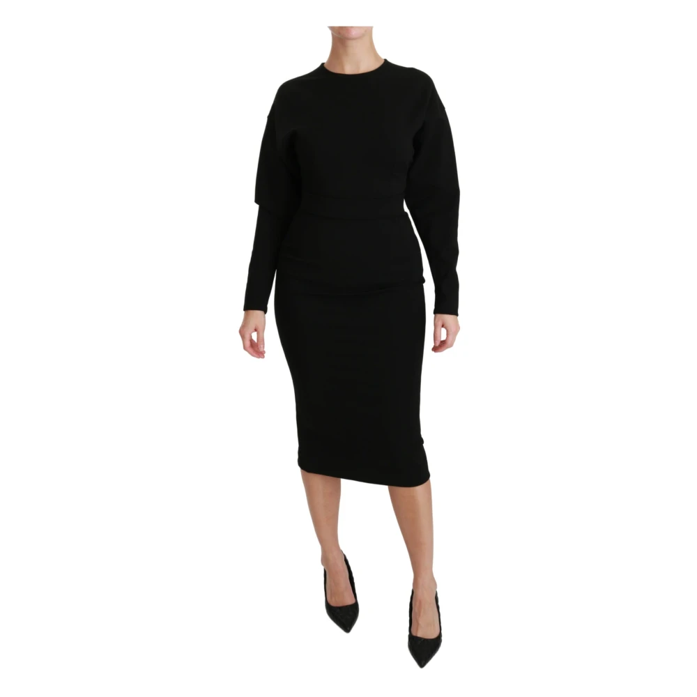 Dolce & Gabbana Women's Black Stretch Bodycon Sheath Dress