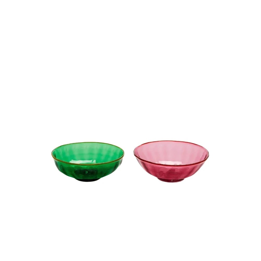 La DoubleJ Set van 2 met de hand geblazen Murano glazen notenkom Multicolor Unisex