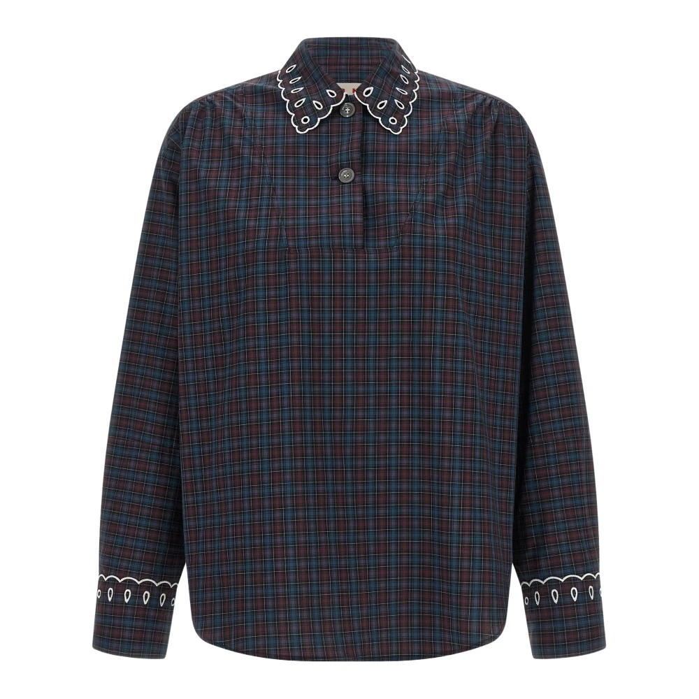 Marni Long-Sleeved Poplin Shirt - Female - Shirts - Blue - 2XS - Blouses & Shirts