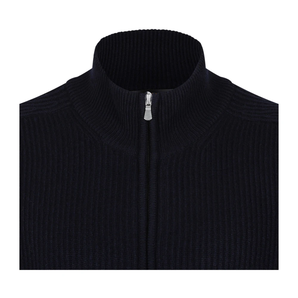 Gran Sasso Donkerblauwe Zip Cardigan Sweater Black Heren