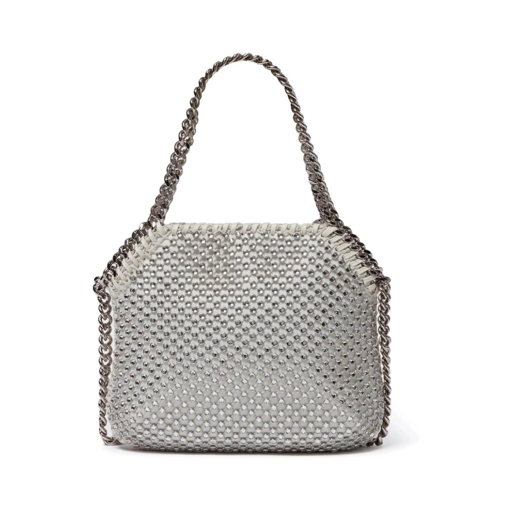 Stella Mccartney Kristal Kettingtas in Wit Zilver Gray Dames