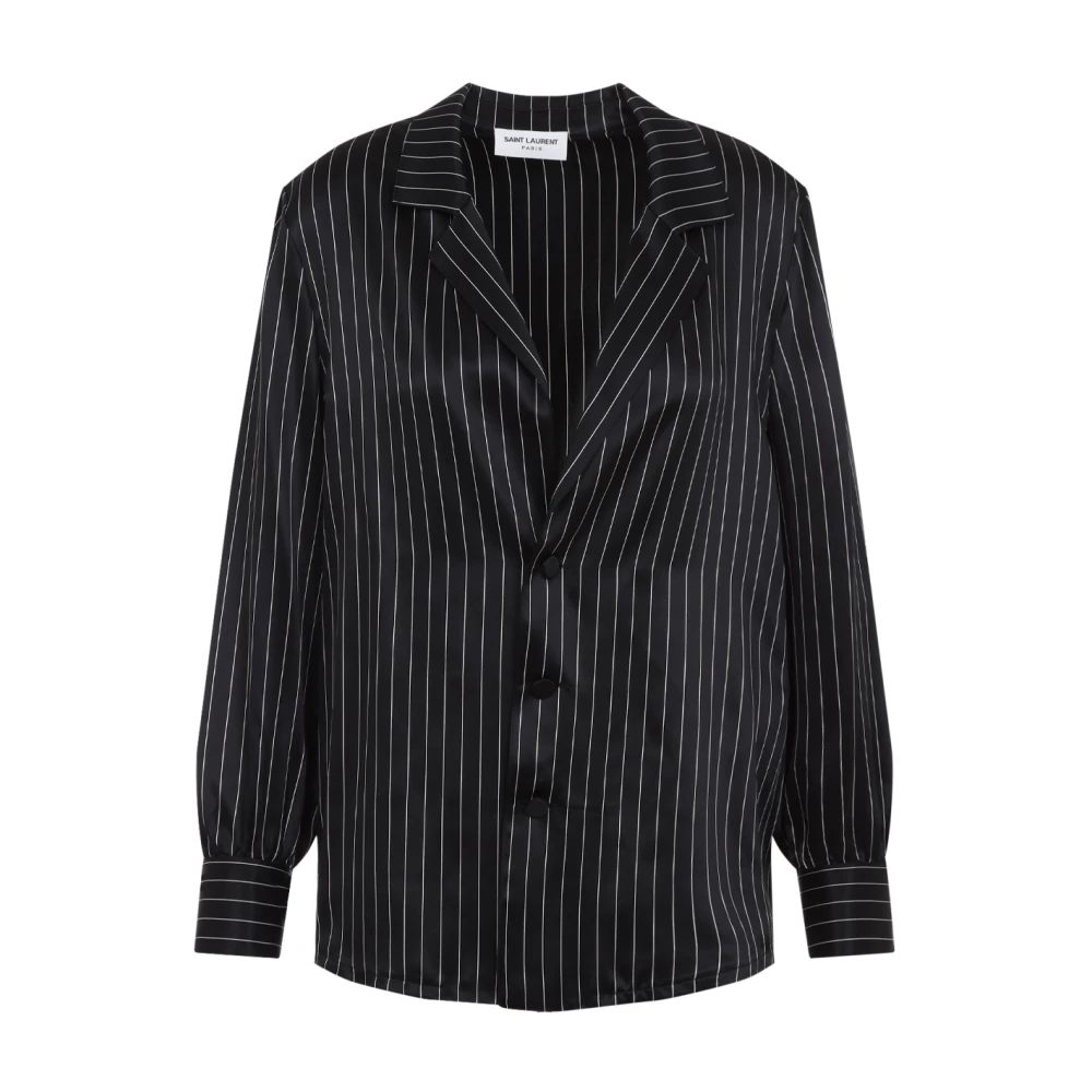 Saint Laurent Zijden Blouse Black Dames