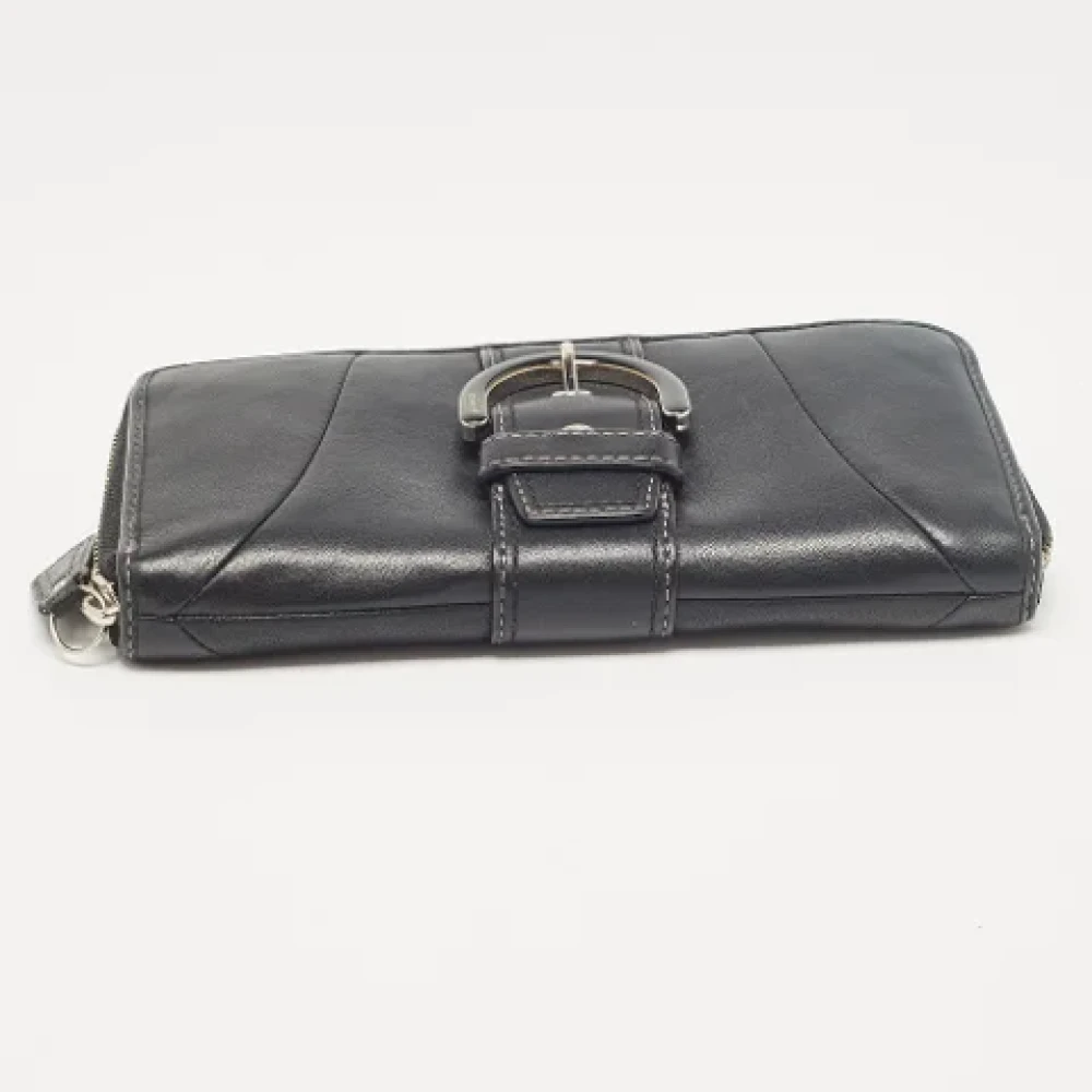 Coach Pre-owned Leather wallets Black Dames