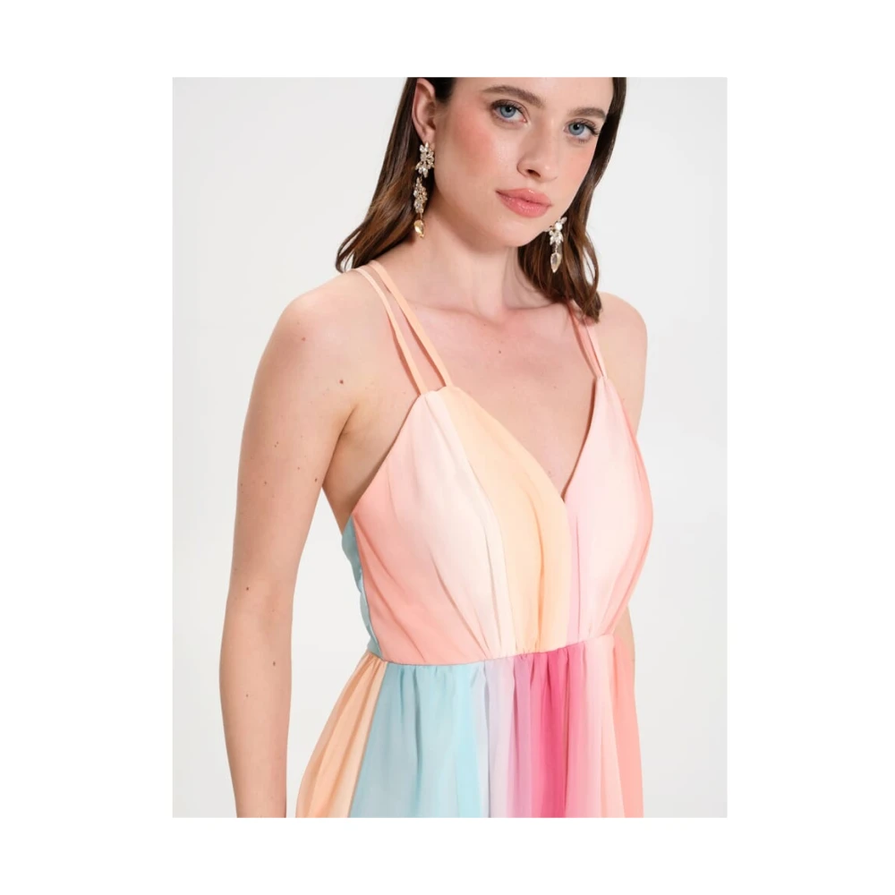 RINASCIMENTO Meerkleurige lange jurk met dunne bandjes Multicolor Dames