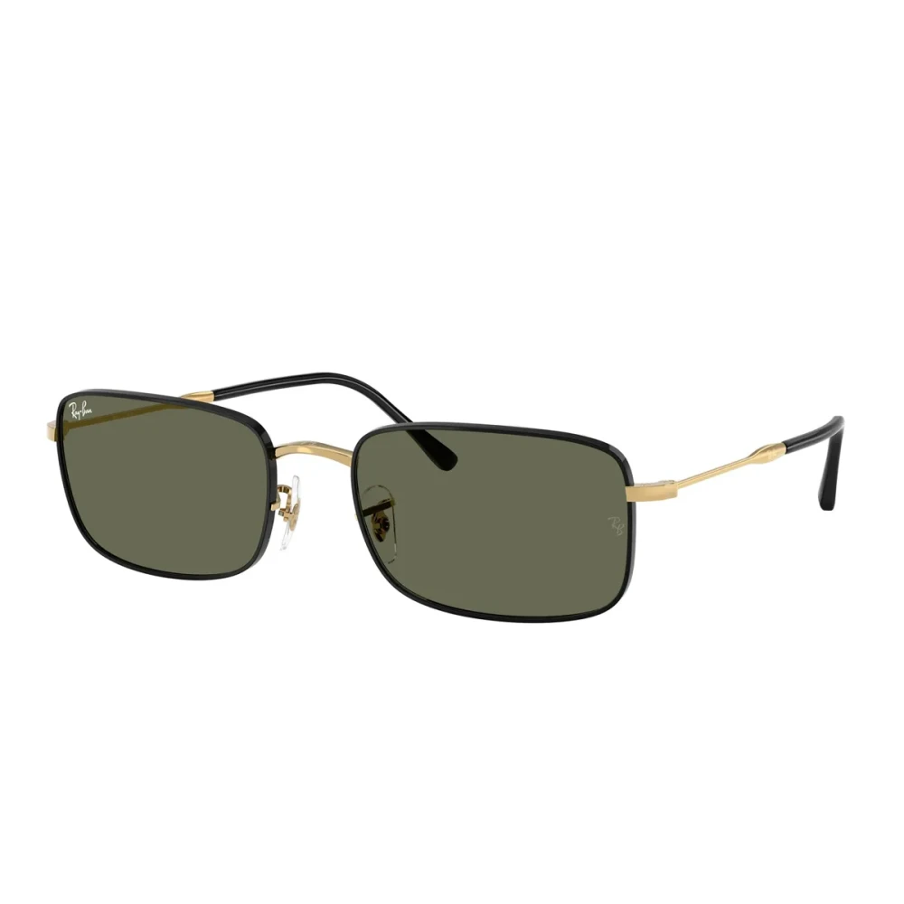 Ray-Ban Unisex Black Polarized Sunglasses Gold Green Lenses - Sunglasses - 56 Mm - Accessories