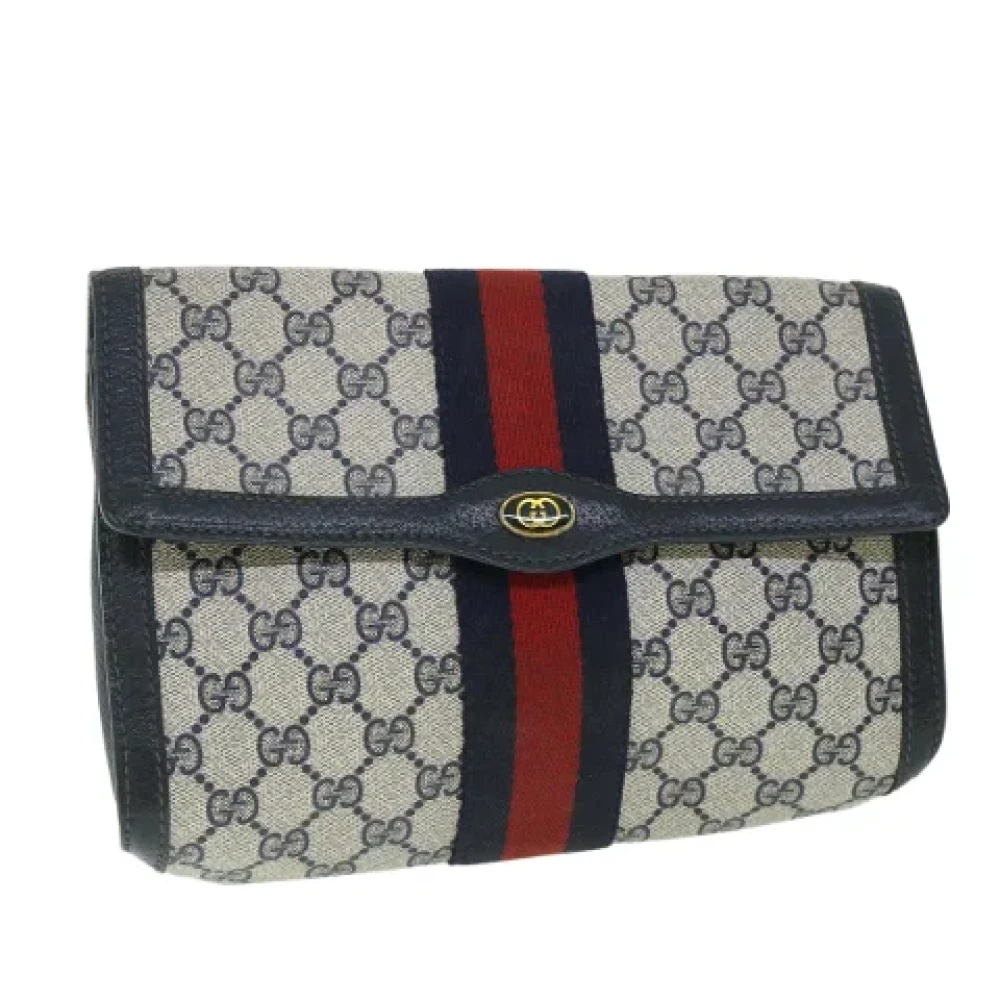 Gucci Vintage Pre-owned Leather clutches Blue Dames