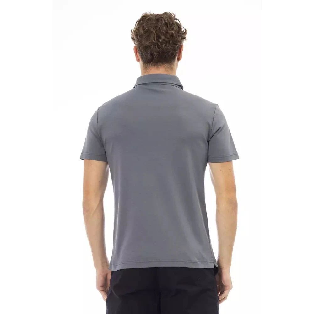Baldinini Elegant grijs katoenen poloshirt Gray Heren