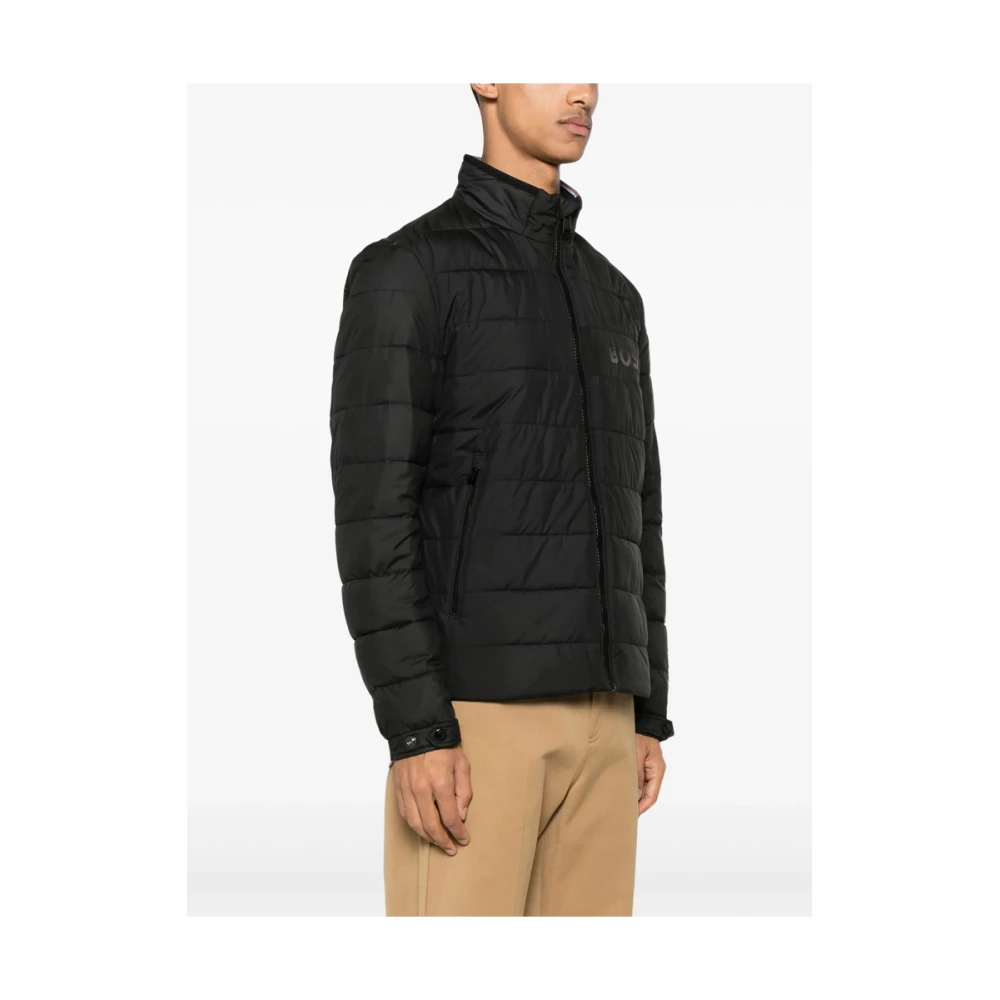 Hugo Boss Zwarte Rits Voor Logo Buitenkleding Black Heren