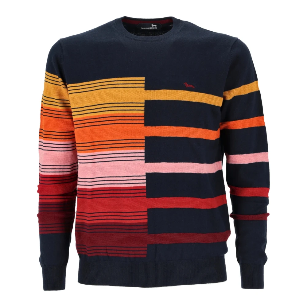 Harmont & Blaine Heren gestreepte trui met meerdere kleuren XXL Blue Heren