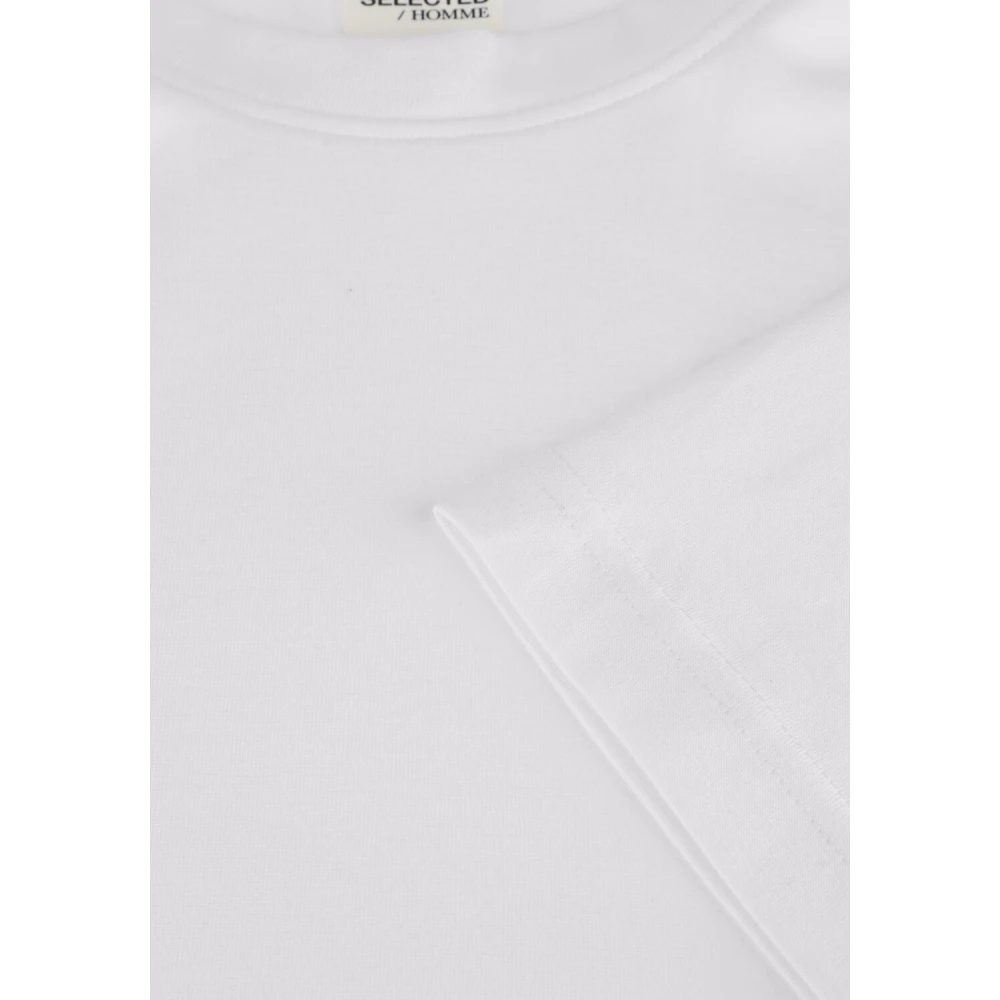 Selected Homme Witte Longsleeve Tee O-Hals Casual White Heren
