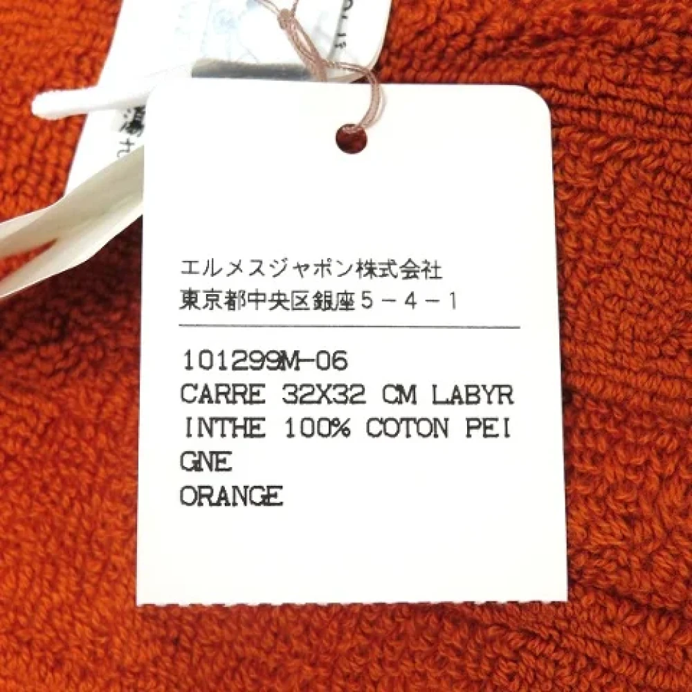 Hermès Vintage Pre-owned Cotton scarves Orange Dames