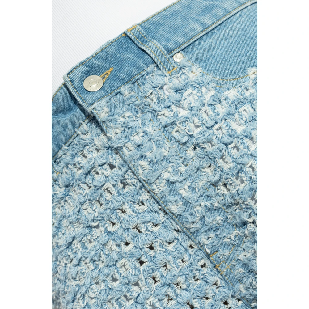 Stella Mccartney Hoge taille denim shorts Blue Dames