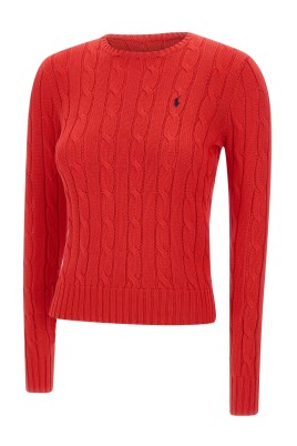 red-cable-knit-sweater-with-logo