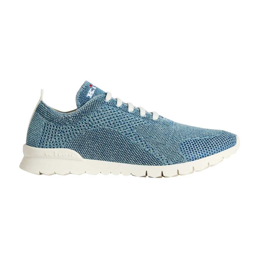 Kiton Fits Katoen Gebreide Sneakers Heren Schoenen Blauw