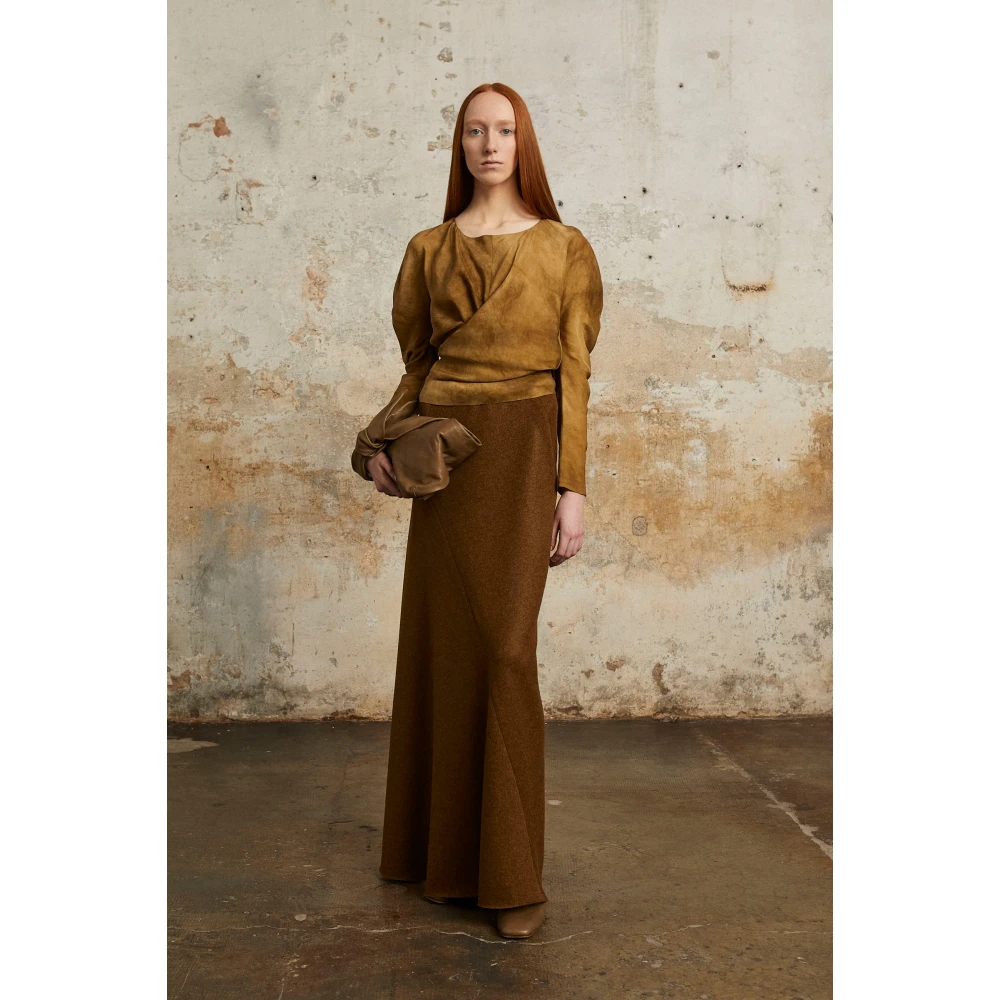 Cortana Single kasjmier lange rok Brown Dames