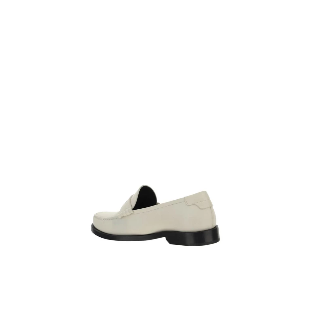 Saint Laurent Klassieke Leren Loafers Elegante Stijl White Dames