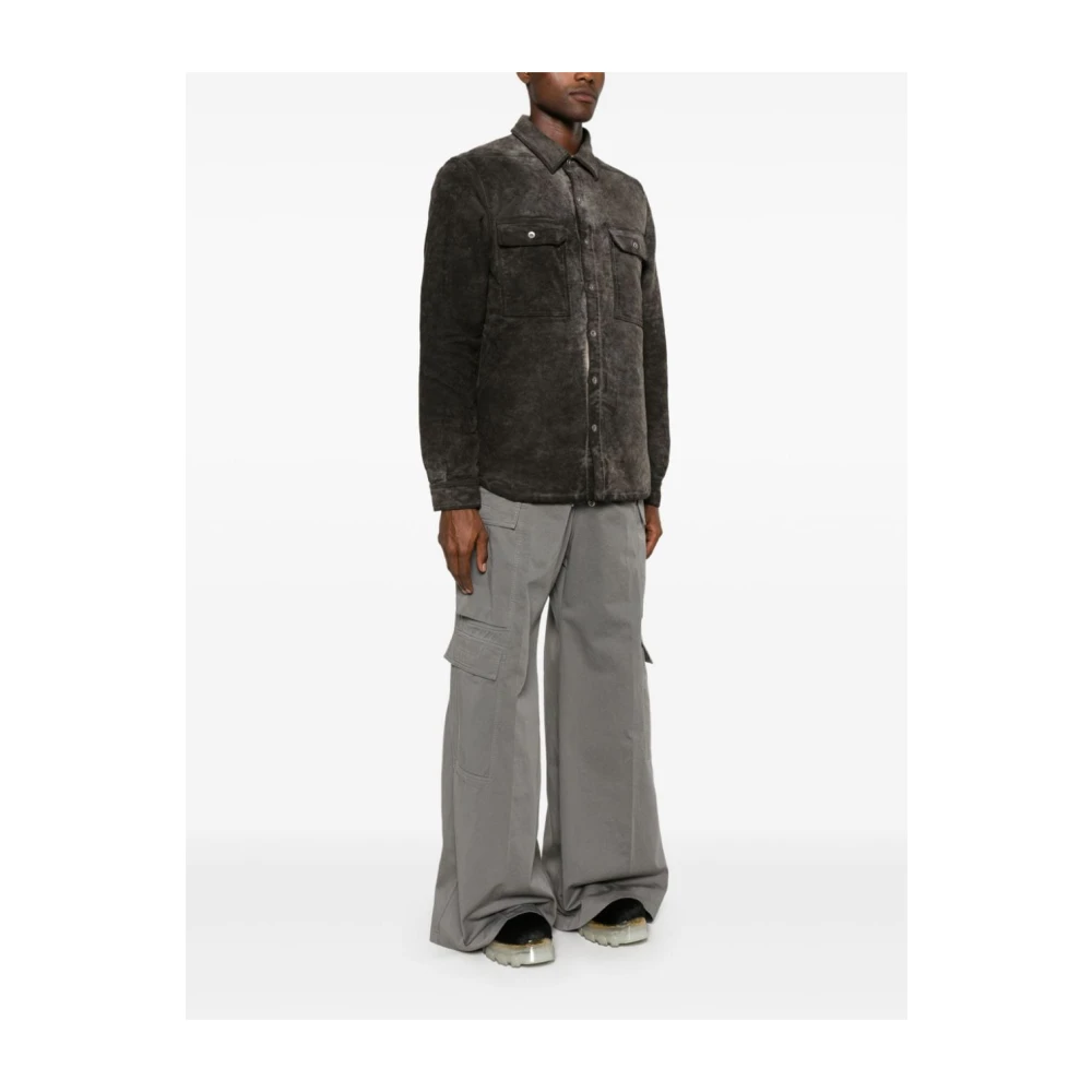 Rick Owens Grijze Katoenen Textuurjas Gray Heren